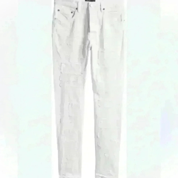 RAG +BONE TATTERED & PATCHED WHITE SKINNY JEAN SIZE 25 - Picture 2 of 9
